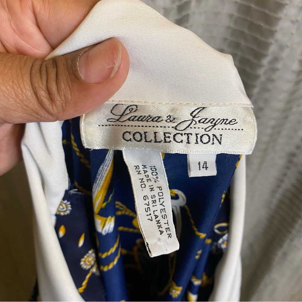 Laura & Jayne Collection Vintage Nautical Top Size 14 Gem